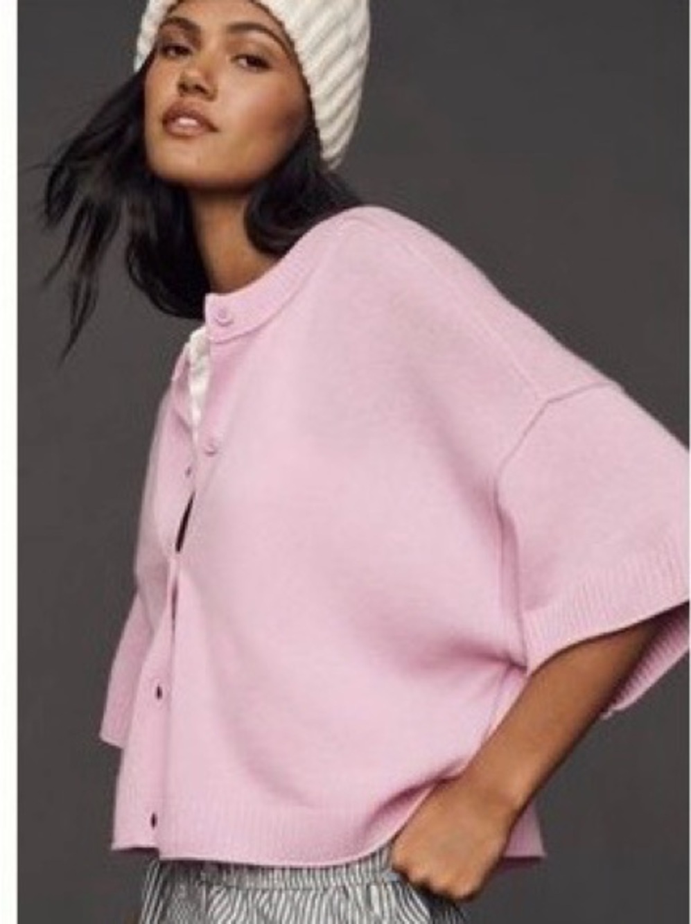 NWT Anthropologie The Goldie Crew-Neck Oversized Cashmere Jumper: Cardigan